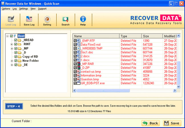 Recover Data for FAT and NTFS Screenshot